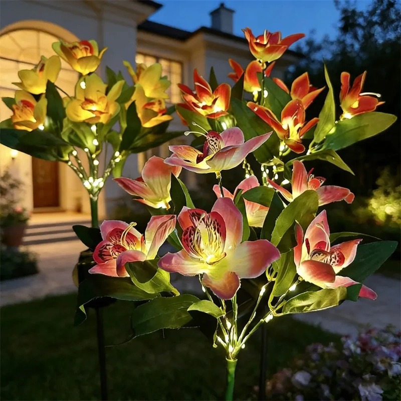 Halo Outdoor Lighting - Orchid Ground LED Light Artificial Flower