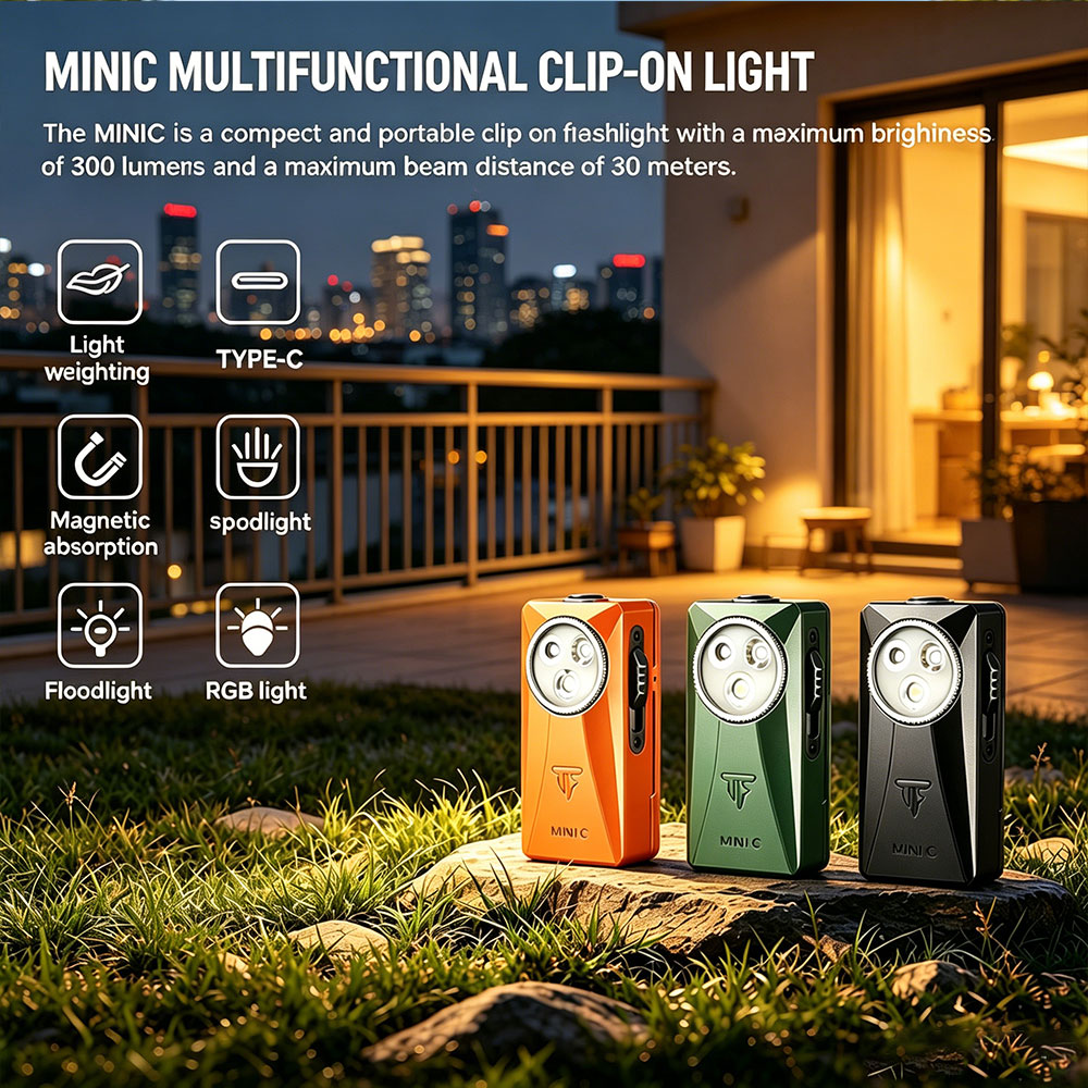 Outdoor Lighting Spotlight - Trustfire MINIC 800 Lumens EDC Flashlight