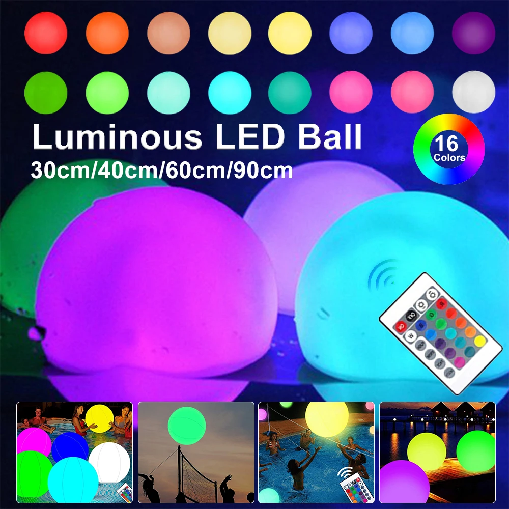 Outdoor Lighting Around Pool - 60/90cm Luminous LED Throwing Ball Luminous