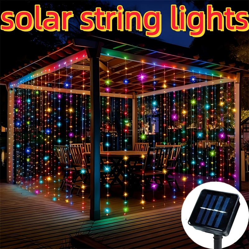 Outdoor Lighting Cable - Solar LED Curtain Light Outdoor Summer