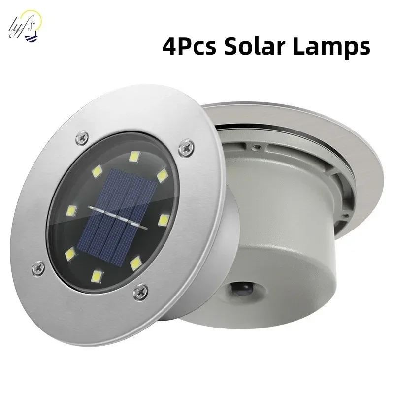 Halo Outdoor Lighting - 4Pcs LED Solar Garden Lights Outdoor