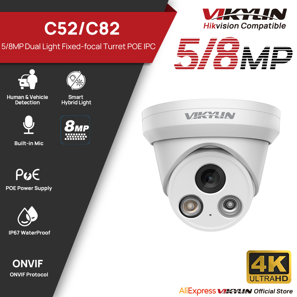 VIKYLIN 5/8MP 4K IP Camera Dua - Outdoor Lighting Under Roof ulasan dan harga