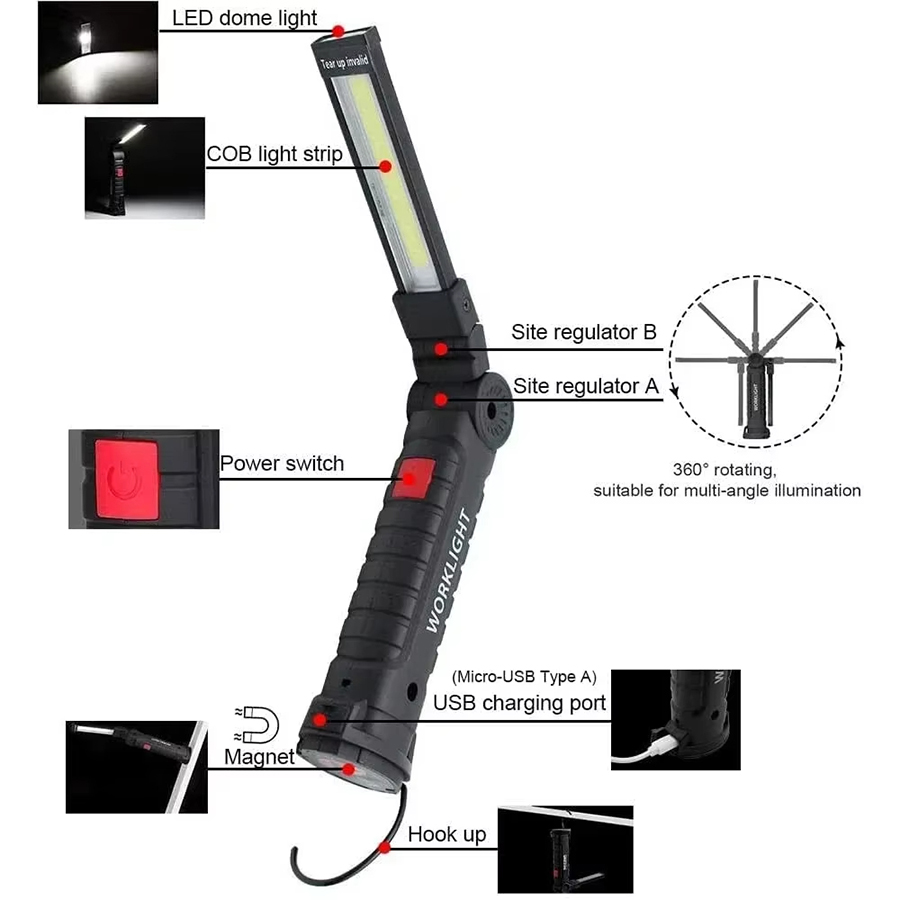 Portable LED Flashlight with M - Outdoor Lighting House ulasan dan harga