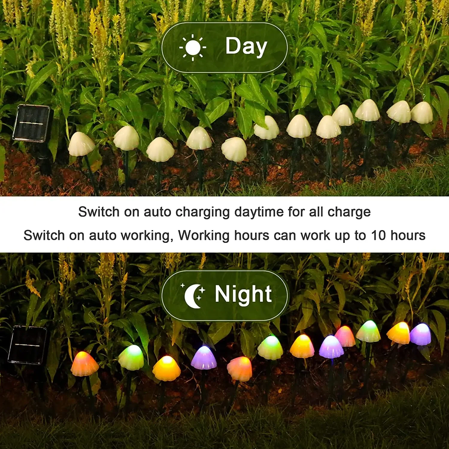 10 LED Solar Mushroom Lights O - Outdoor Lighting Transformer ulasan dan harga