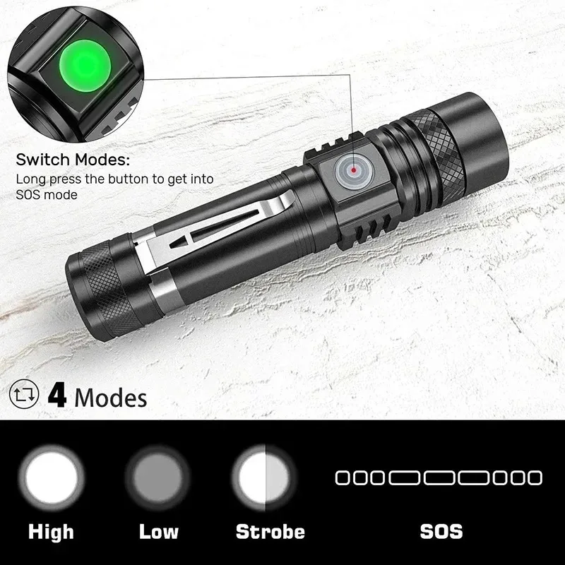 Rechargeable T6 Handheld Flash - Outdoor Lighting House ulasan dan harga