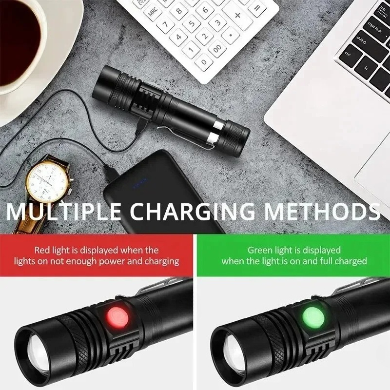 Rechargeable T6 Handheld Flash - Outdoor Lighting House ulasan dan harga