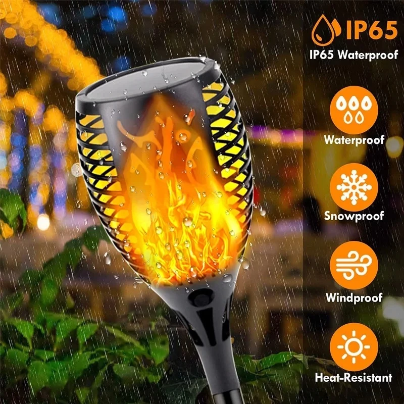1/2/4Pack Waterproof LEDs Sola - Fire Torch Solar ulasan dan harga
