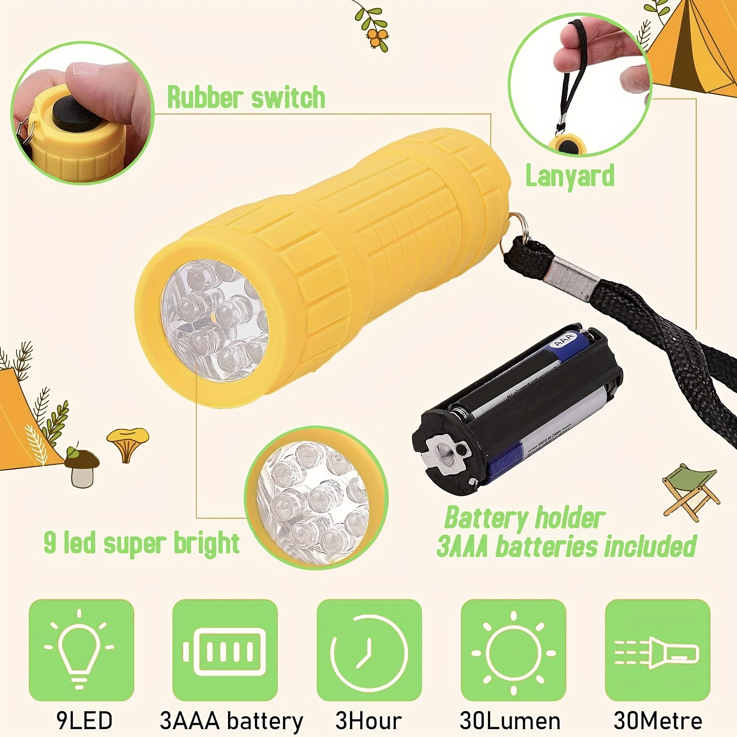 Mini Portable Flashlight Nine  - Outdoor Lighting Bollards ulasan dan harga