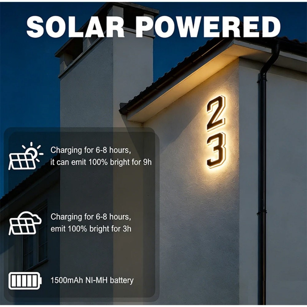 New Solar Address Sign LED Hou - Outdoor Lighting Architectural ulasan dan harga