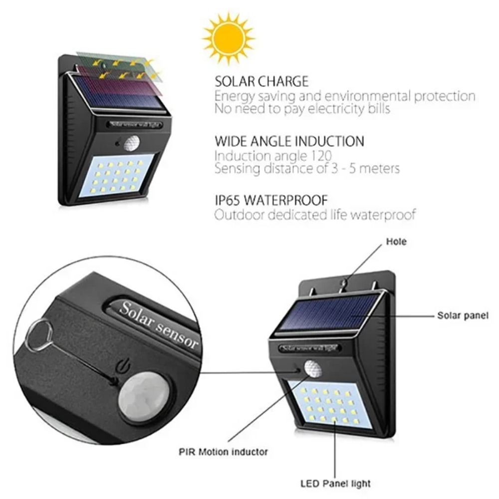 30 LED Solar Light PIR Motion  - Outdoor Lighting With Motion Sensor ulasan dan harga