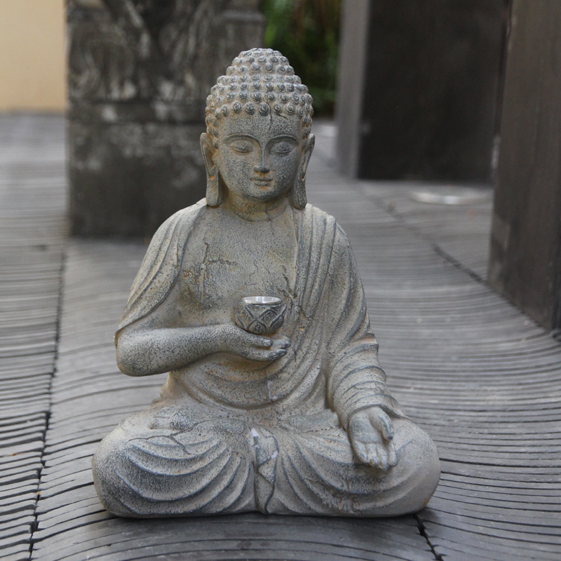 Resin Solar Buddha Statue Scul - Outdoor Lighting Bollards ulasan dan harga