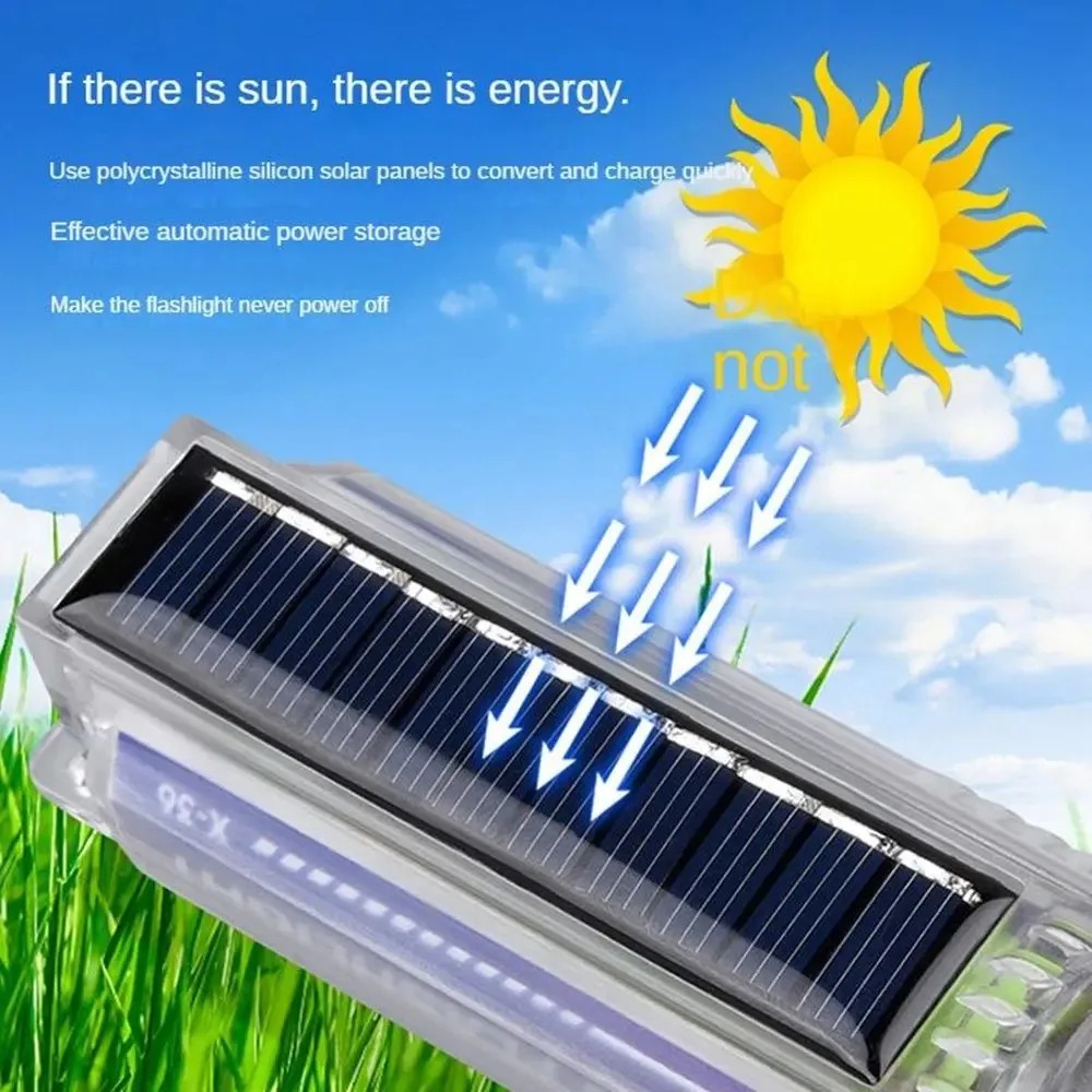 Powerful LED Flashlight With S - Fire Torch Solar ulasan dan harga