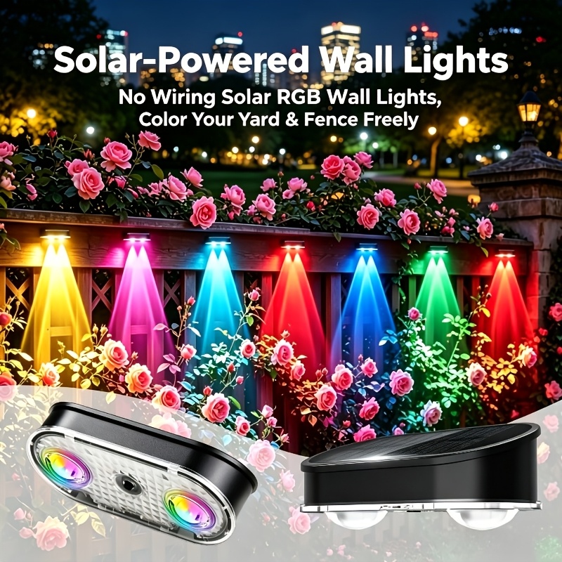 RGB Solar Fence Light IP44, 8  - Outdoor Lighting Linear ulasan dan harga