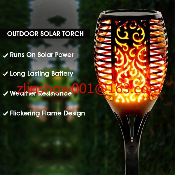 96led Outdoor Garden Decoratio - Fire Torch Solar ulasan dan harga