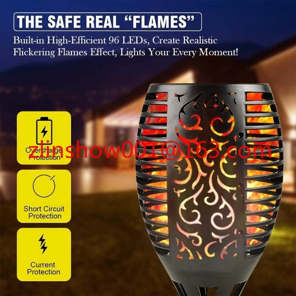 96led Outdoor Garden Decoratio - Fire Torch Solar ulasan dan harga