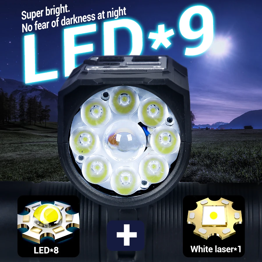 9 LED Bicycle Headlight USB Re - Outdoor Lighting Bollards ulasan dan harga