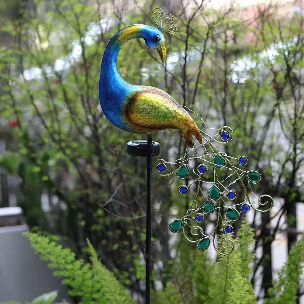 Metal Peacock Solar Stake Ligh - Outdoor Lighting Bollards ulasan dan harga