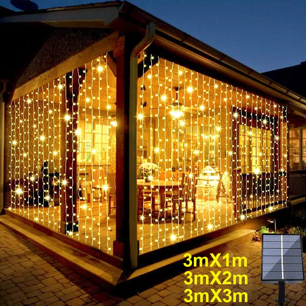 Solar LED Curtain Light Outdoo - Outdoor Lighting Cable ulasan dan harga