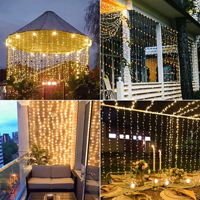Solar LED Curtain Light Outdoo - Outdoor Lighting Cable ulasan dan harga